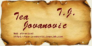 Tea Jovanović vizit kartica
